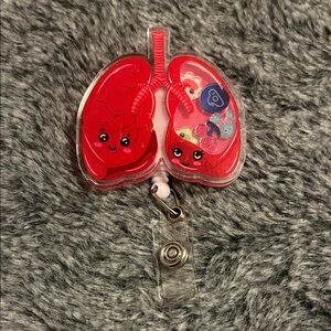 Cute Red Lung Badge Reel